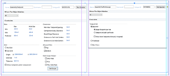 Figure 3. ICT test rules for characteristics of a test point and test point coverage.